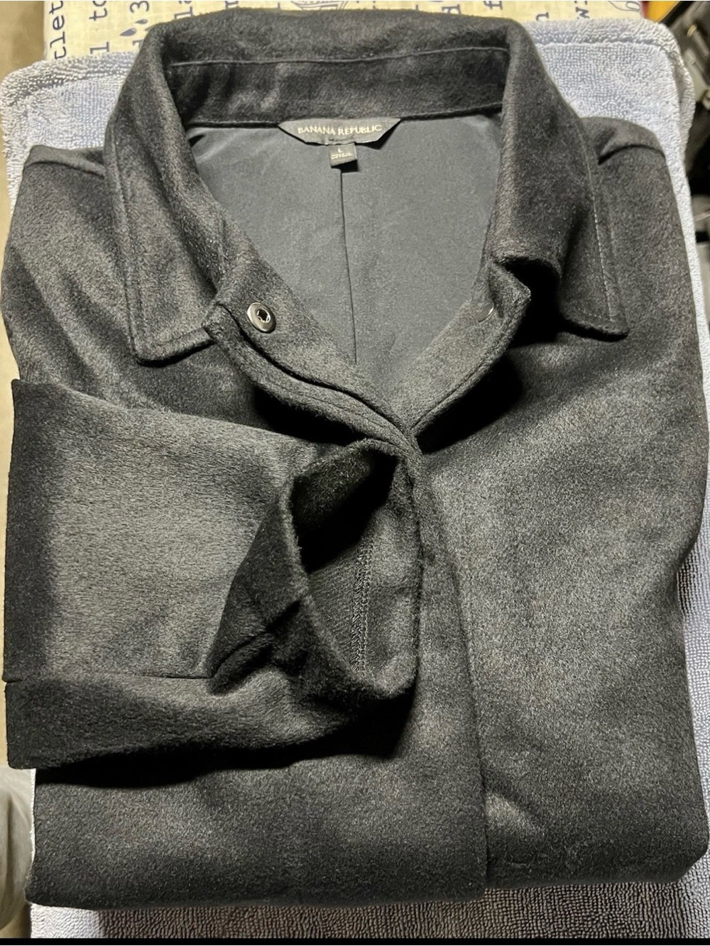Banana Republic Black Wool-Blend Pea Coat
